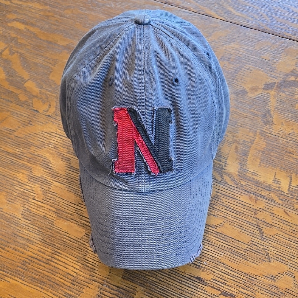 Gray Cap with Red and Black Northeastern University Logo